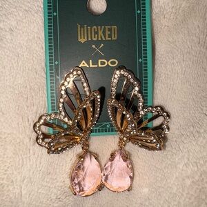 WICKED x Aldo Gold and Pink Butterfly Earrings